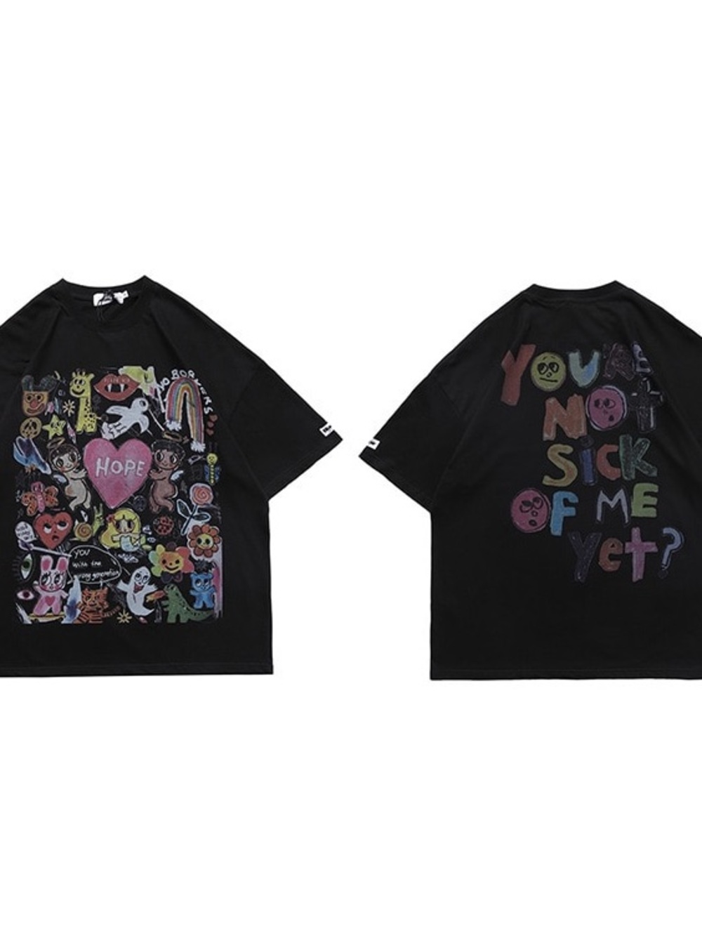 Tiny Spark Crayon Art Graphic T-Shirt-Size M